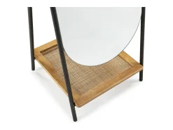 Espejo de pie MUSTO de madera, metal y ratán – 171,5 cm