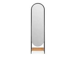 Espejo de pie MUSTO de madera, metal y ratán – 171,5 cm