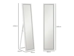 Espejo de pie Nerpio Homcom luz LED ajustable blanco 160x40 cm