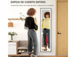 Espejo de pie Nerpio Homcom luz LED ajustable gris 160x40 cm