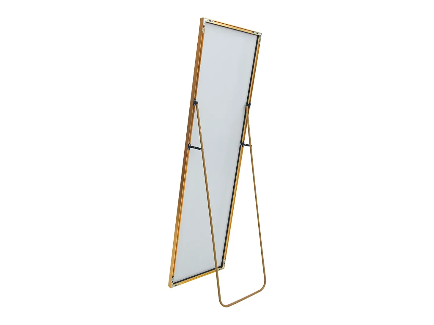 Espejo de pie rectangular con marco de metal HD Espejo de pie grande para sala de estar, dormitorio y vestidor Espejo dorado 140x40cm