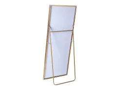 Espejo de pie rectangular con marco de metal HD Espejo de pie grande para sala de estar, dormitorio y vestidor Espejo dorado 180x80cm