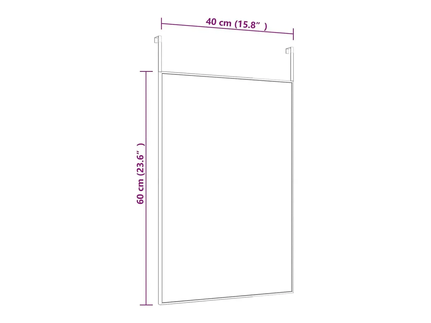 Espejo de puerta dorado 40x60 cm Cristal y aluminio