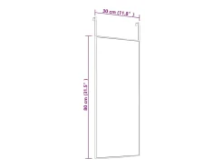 Espejo de puerta dorado 30x80 cm Cristal y aluminio