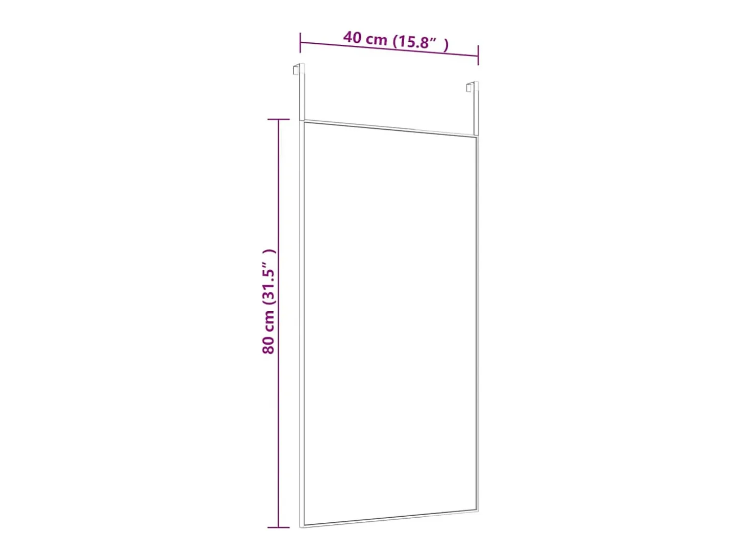 Espejo de puerta dorado 40x80 cm Cristal y aluminio