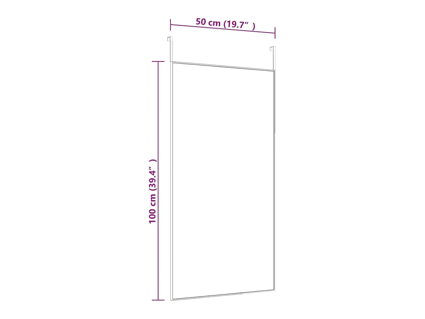 Espejo de puerta dorado 50x100 cm Cristal y aluminio