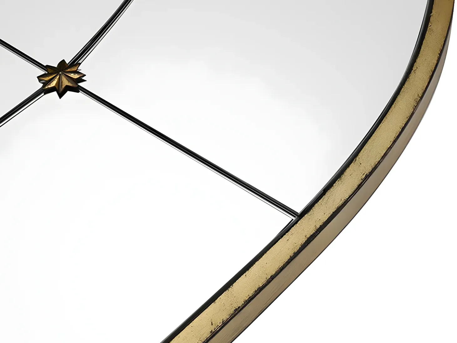 Espejo de ventana de metal, ancho 80 x alto 150 cm, oro antiguo, PALMYRE