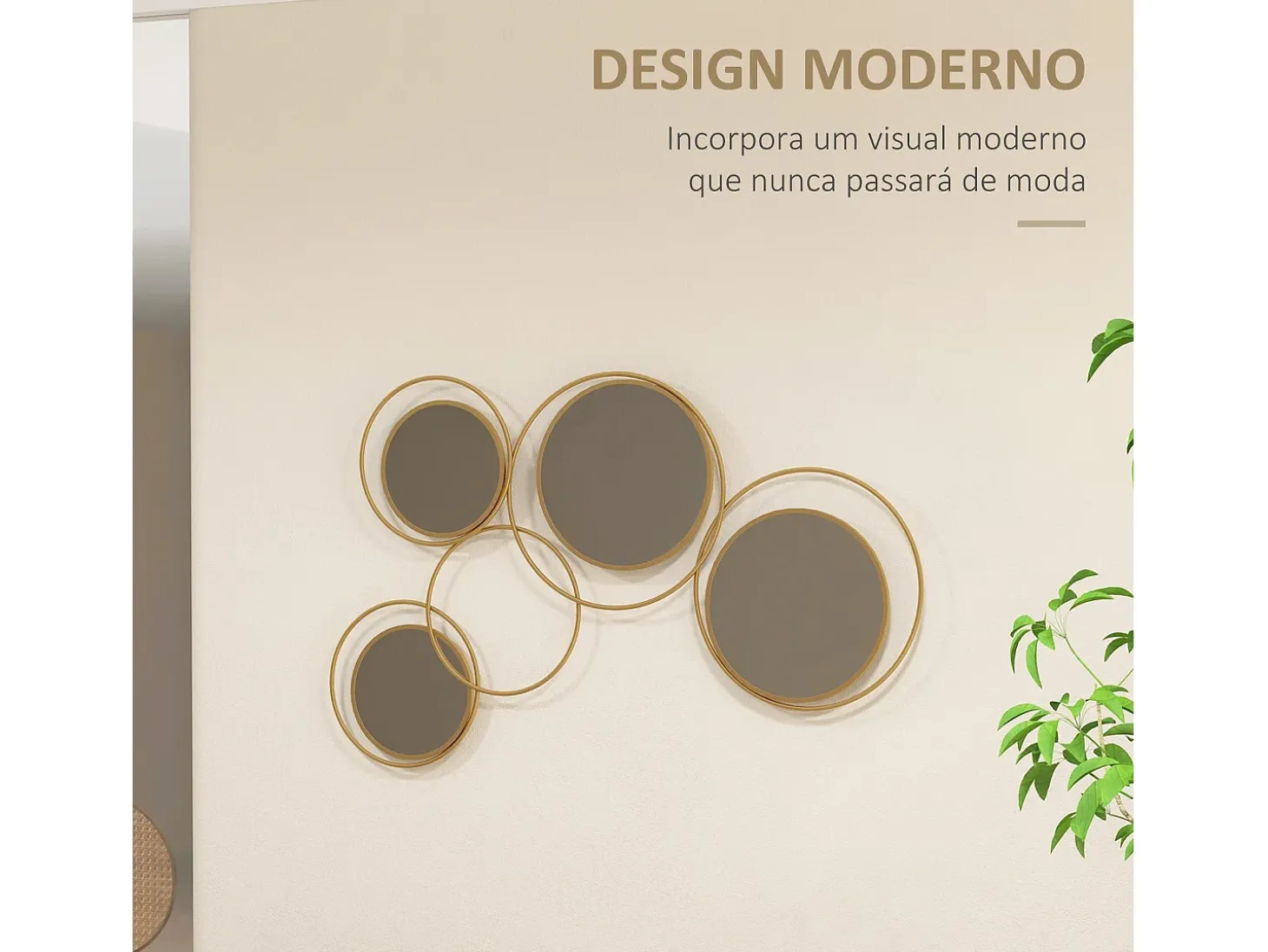 Espejo decorativo Dilux Homcom 4 espejos dorado 68x110x2 cm