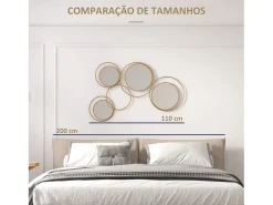 Espejo decorativo Dilux Homcom 4 espejos dorado 68x110x2 cm
