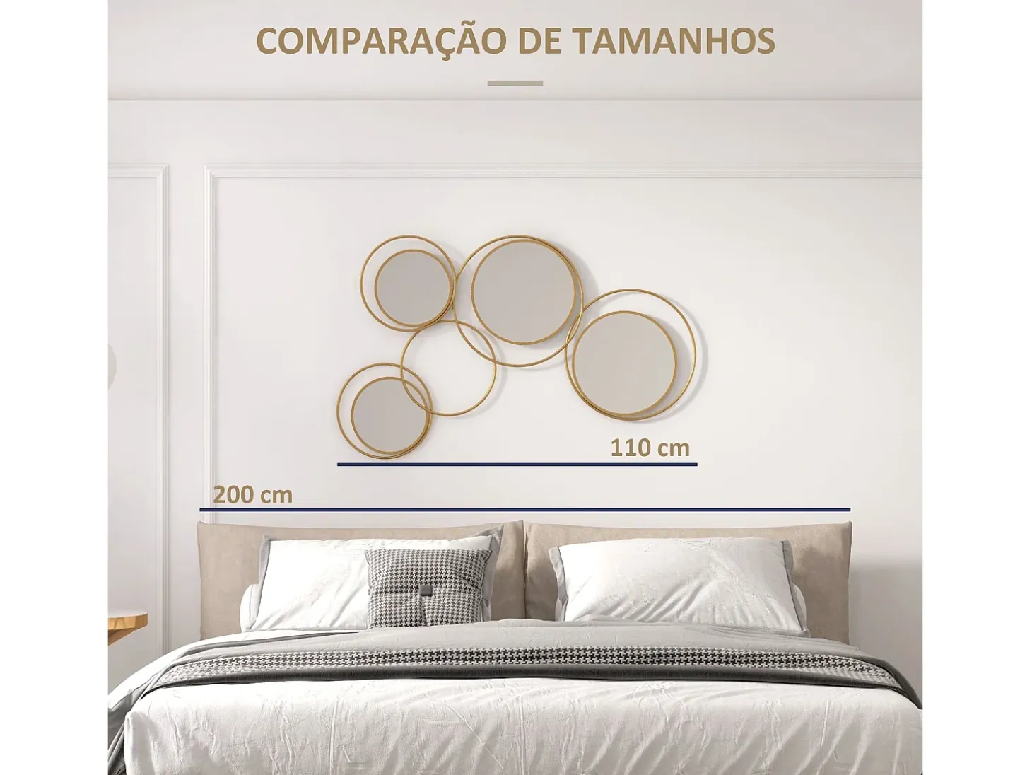 Espejo decorativo Dilux Homcom 4 espejos dorado 68x110x2 cm