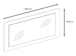 Espejo Enigma 89, espejo de pared con marco de estilo moderno, Fiordo verde (89 x 45 cm)