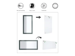 Espejo Enigma 89, espejo de pared con marco de estilo moderno, Fiordo verde (89 x 45 cm)