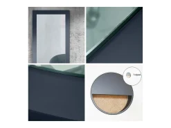 Espejo Enigma 89, espejo de pared con marco de estilo moderno, Azul real (89 x 45 cm)