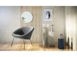 Espejo Globe 50 cm, Espejo de Pared Redondo Decorativo para Recibidor y Sala de Estar con Marco de MDF en blanco de alto brillo