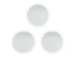 Espejo Globe 50 cm juego de 3, 3 espejos de pared redondos decorativos para pasillo y salón con marco de MDF en negro de alto brillo