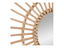 Espejo grande de rattan marrón 58x23,5cm