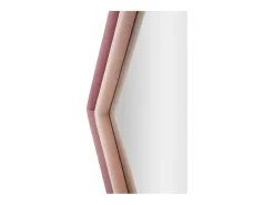 Espejo hexagonal de pared moderno con marco de terciopelo rosa Tony