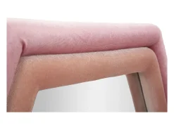 Espejo hexagonal de pared moderno con marco de terciopelo rosa Tony