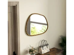 Espejo Kendra Homcom forma irregular marco madera natural 50x70x2,1 cm