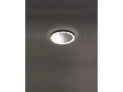 Espejo LED Mirò Ø40 cm 38W Gris Titanio - Lámpara de techo y aplique - Luz cálida 3000K - Diseño moderno para baño, dormitorio y entrada