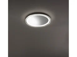 Espejo LED Mirò Ø60 cm 58W Gris Titanio - Lámpara de techo y aplique - Luz cálida 3000K - Diseño moderno para baño, dormitorio y entrada