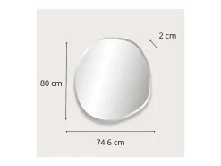 Espejo LED orgánico D60/80cm en vidrio plateado FLUEA