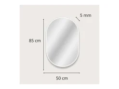 Espejo LED ovalado 85x50cm con marco de acrílico LUMEA
