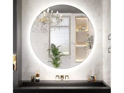 Espejo LED REA 70cm HZJ070 Cromado con iluminación y función de calefacción