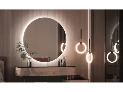 Espejo LED REA 70cm HZJ070 Cromado con iluminación y función de calefacción