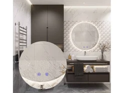 Espejo LED REA 70cm HZJ070 Cromado con iluminación y función de calefacción