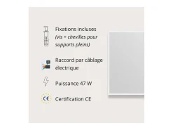 Espejo LED rectangular L60/80cm de vidrio plateado ECLIPS