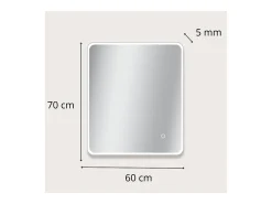 Espejo LED rectangular L60/80/90/120cm con retroiluminación MIRALUX