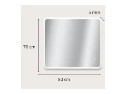 Espejo LED rectangular L60/80/90/120cm con retroiluminación MIRALUX