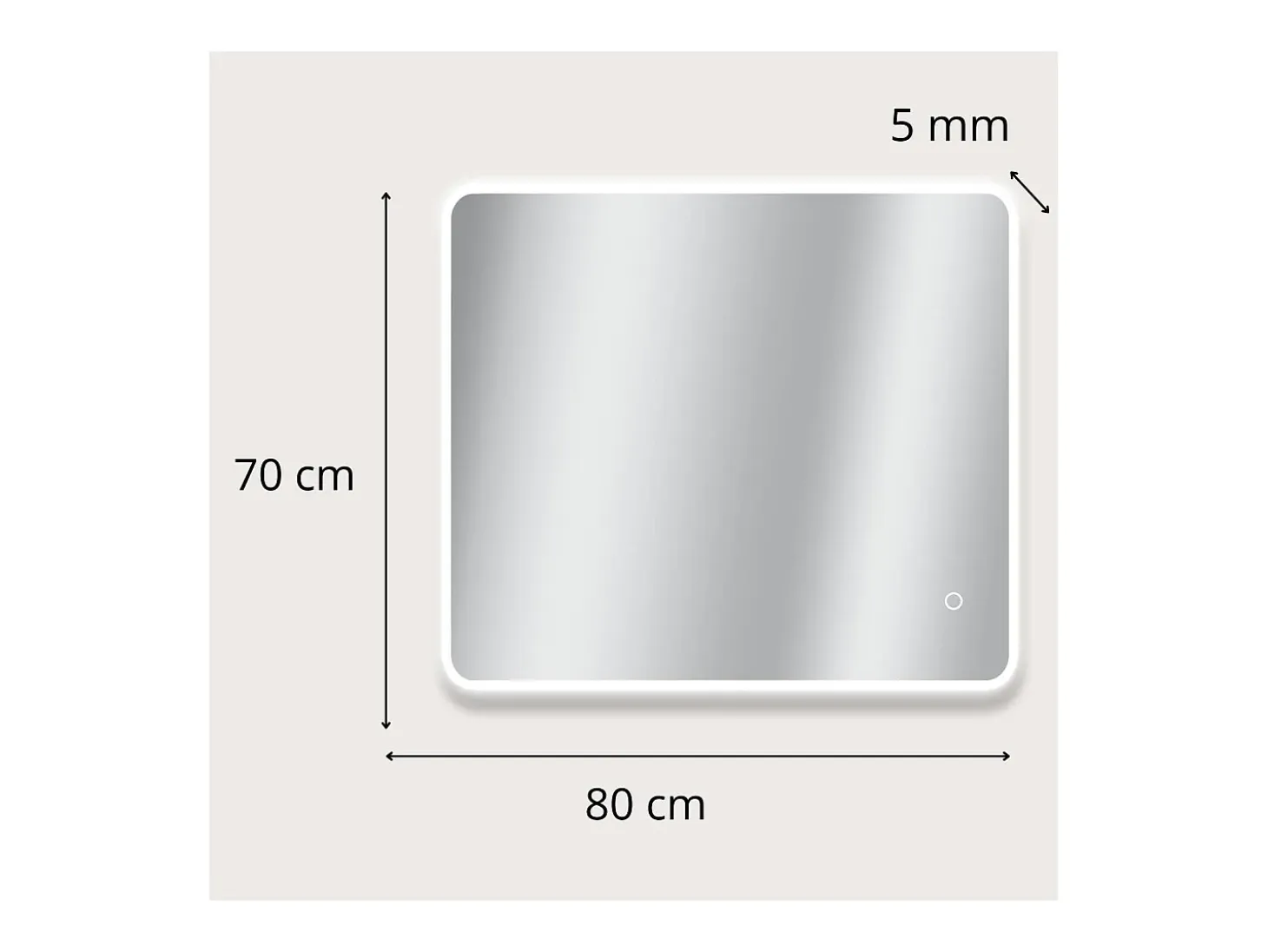 Espejo LED rectangular L60/80/90/120cm con retroiluminación MIRALUX