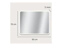 Espejo LED rectangular L60/80/90/120cm con retroiluminación MIRALUX