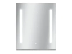Espejo LED rectangular L60/80cm de vidrio plateado LUMENA