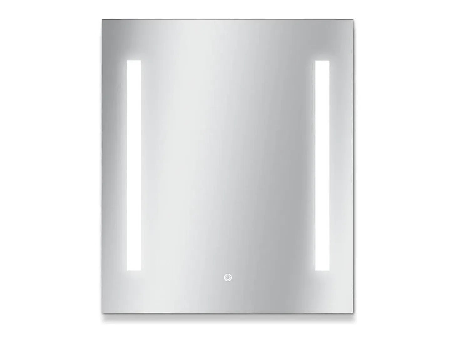 Espejo LED rectangular L60/80cm de vidrio plateado LUMENA