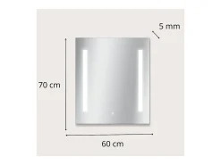 Espejo LED rectangular L60/80cm de vidrio plateado LUMENA