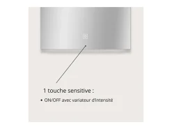 Espejo LED rectangular L60/80cm de vidrio plateado NOVA LUX