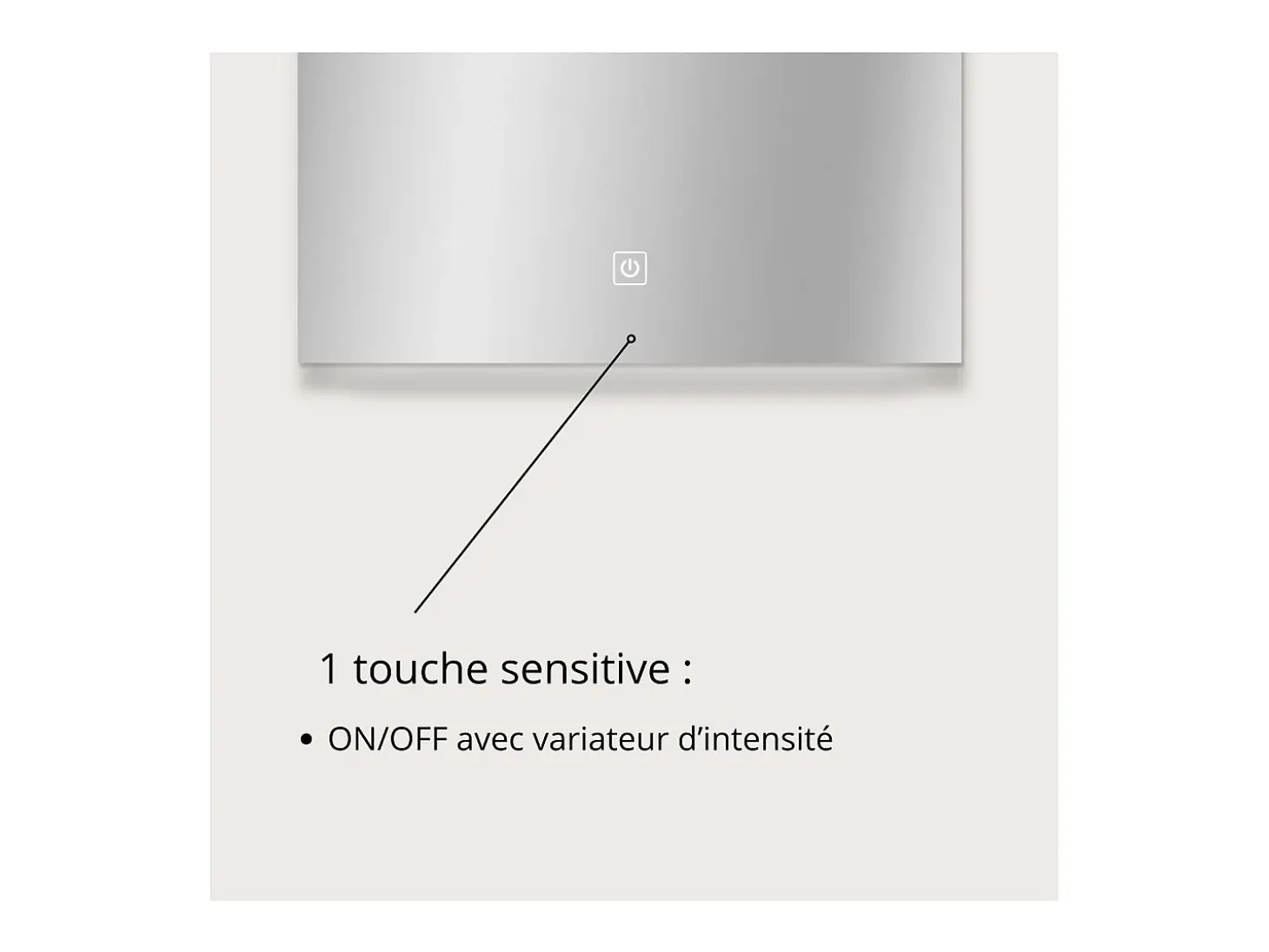 Espejo LED rectangular L60/80cm de vidrio plateado NOVA LUX