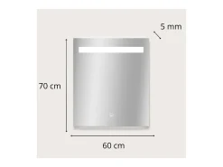Espejo LED rectangular L60/80cm de vidrio plateado NOVA LUX
