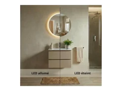 Espejo LED redondo D60/120cm de vidrio plateado CANDRA