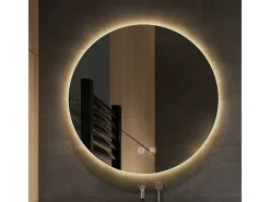Espejo LED redondo REA de 50cm con iluminación y función calefactora
