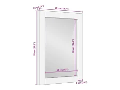 Espejo marrón claro 57 x 70 x 3 cm madera maciza de mango