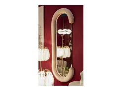 Espejo moderno de pared o de pie en terciopelo 60x160cm Chantal - Rosa