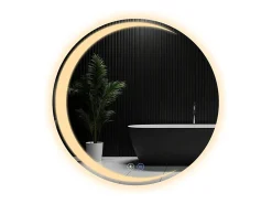 Espejo NETTLIFE con Iluminación Espejo de Baño Redondo LED Espejo de Baño IP44 70cm Espejo de Baño Redondo con Táctil