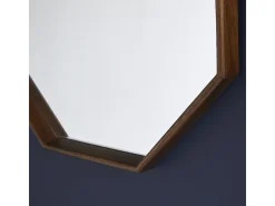 Espejo octogonal de madera de mindi maciza 60 cm