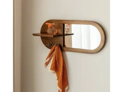 Espejo oval en madera de mango dark Remick