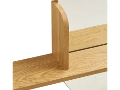 Espejo ovalado BARCO con estante de madera natural – L 92 x H 94,5 cm