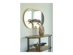 Espejo ovalado de aluminio MADRID – L 50 x H 70 cm-Color Negro